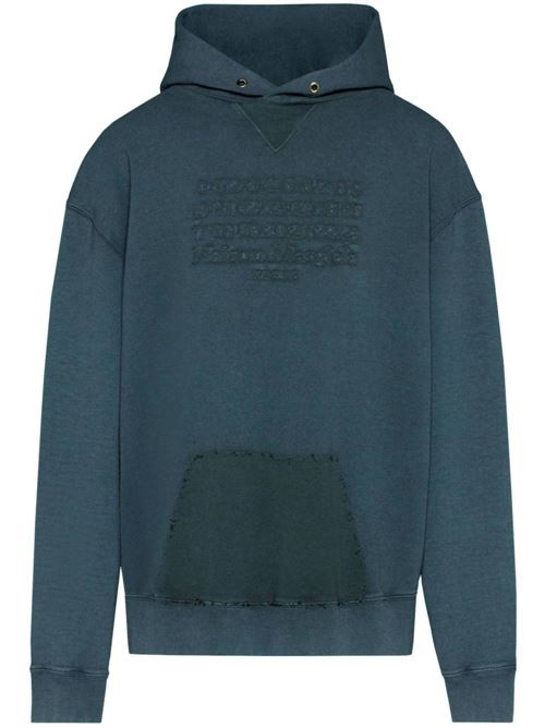 Teal blue cotton signature sweatshirt Maison Margiela | S50GU0216S25570860